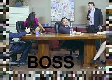 Bossy bitch Priya Price fucking in the office during the meeting