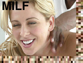 Kinky MILF Cherie Deville fucks black masseur after the rubbing