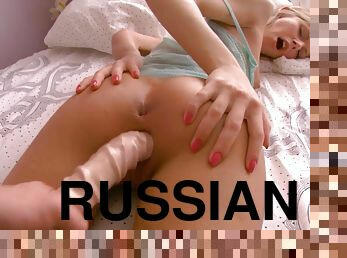 Adorable Russian stepsister getting fucked well in bed