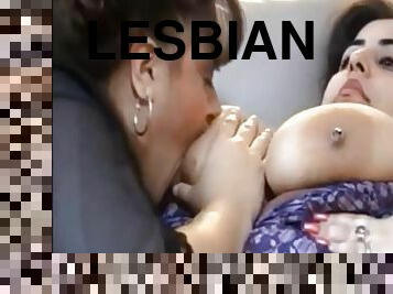 Lesbian Love Sucking Huge Tits