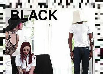 Purple-Haired Petite Teen With Tight Slit Drives Mad Hung Black Lad