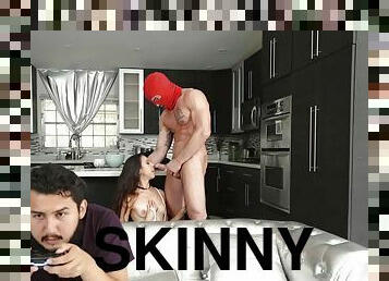 Slender skinny Victoria Vargaz is having hardcore fuck with robber