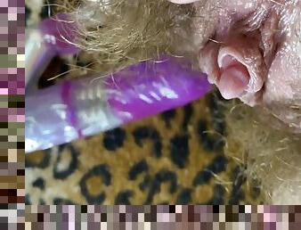 Bunny Vibrator Test Masturbation Pov Closeup Erected Big Clit Wet Orgasm Hairy Pussy 14 Min