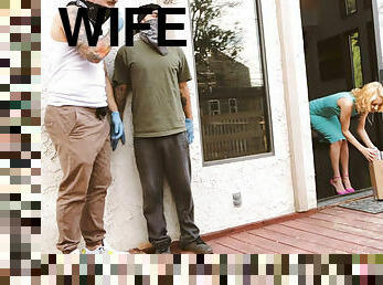 Burglars make hot babe wifey cuckold in front of her husband