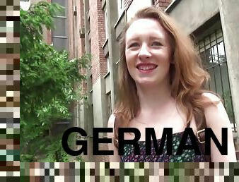 GERMAN SCOUT - SKINNY REDHEAD 18YO GIRL EMMA ASS FUCK PROCREATION AT CASTING