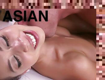 Redhead Asian babe Paula Shy gets fucked in missionary position
