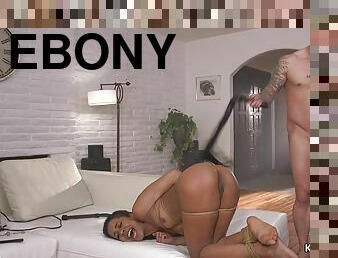 Ebony MILF butt fucking had intercourse in bondage