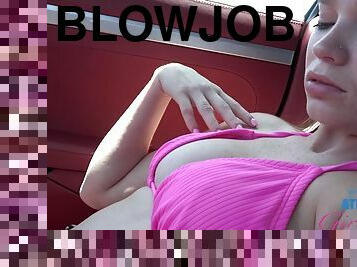 Mazy Myers roadtrip epic pussy play and blowjob in the car POV GFE