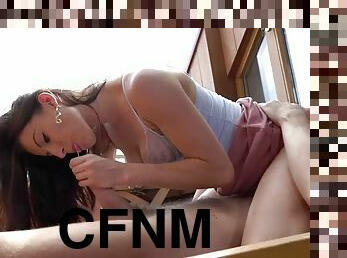 Hard cfnm stroking for her