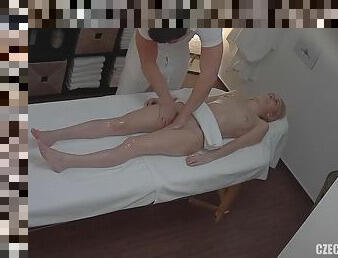 Amateur blonde oiled Massage