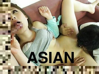 asiatisk, fitta-pussy, amatör, avsugning, tonåring, japansk, trekant, dubbel, asiatisk-tonåring, penetrering