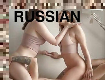 Russian Couple Trio - Blond Hair Babe
