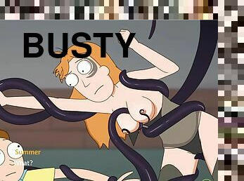 Busty cartoon babes get satisfied with tentacles