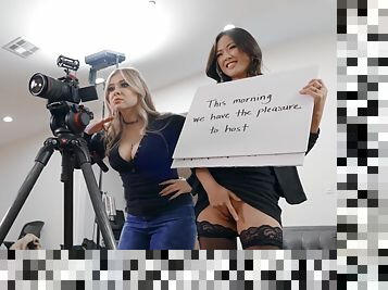 Shameless asian stunner Lulu Chu interracial porn clip