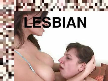 Lesbian - Hand Over Mouth and Breast smothering - femdom