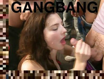 Youg Girl Gets Hardcore GangBang