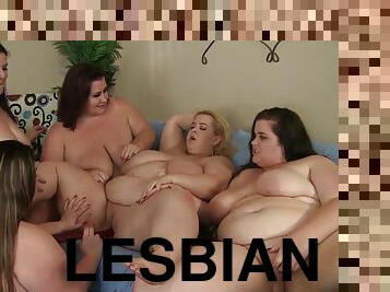 Sexy fat girls enjoying steaming hot lesbian sex