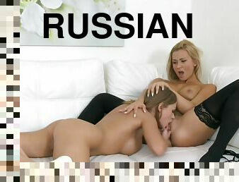 FemaleAgent Full-Breasted Russians first lesbian orgasm