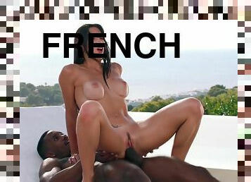 Sexy French girl can't resist her bestie's man's BBC - interracial outdoors