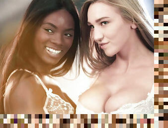 negra-ebony, interracial, lesbiana, negra, novia, follando-fucking, lencería, oral, perfecto, blanca