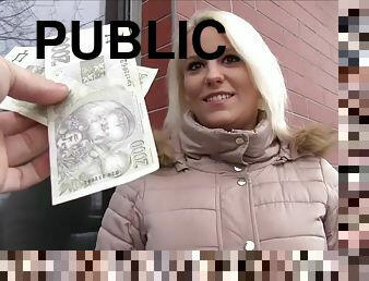 Public Agent Hot blonde Lucy Shine takes cash for sex