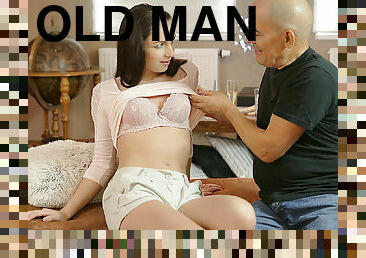 OLD4K. Cock Sucking coitus is the way old man and comely girl...
