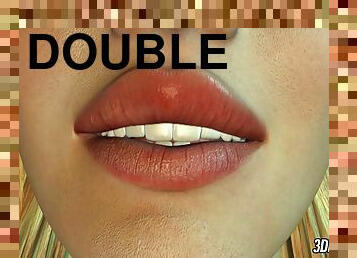 babes, doble, rubia, 3d, penetración