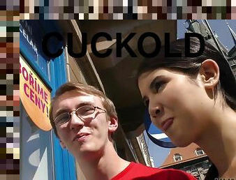 HUNT4K. Nerdy cuckold watches girlfriend fornicateed by...