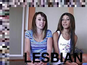 Lesbian teen gets anal