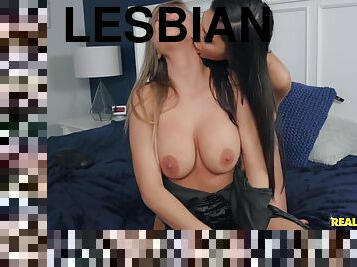 Beautiful lesbians Britney Amber and Gianna Dior make love