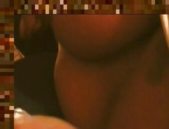 Huge tits bbw ebony jerking off big black cock