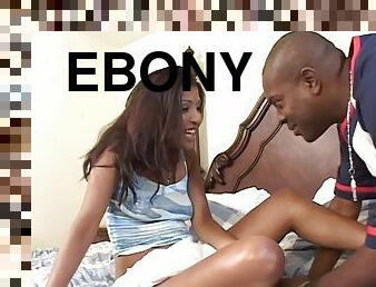 Ebony babe loves hot black cocks