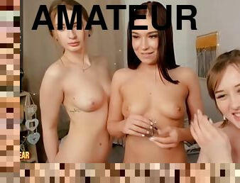 amateur, lesbienne, ados, jouet, trio, blonde, webcam, solo, brunette