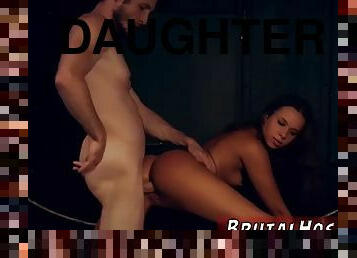 Slave in gloves and stepdaughter of bdsm playmate Fed