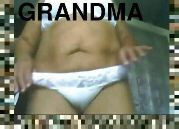 Grandma, 60+ years old, shows herself on webcam! Lover!