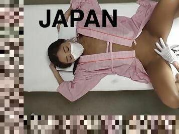 3556 Japanese Helchang tanning woman gets sore while receiving treatment 1 Tele UB892