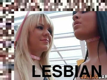 Butt toying lesbian licks