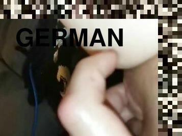 German amateur teen squirting with fisting