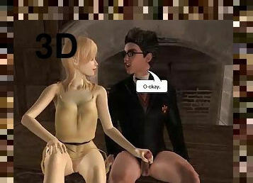 3d animated blonde handjob sex