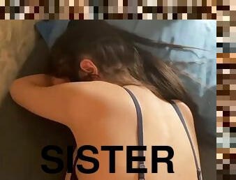 I wake up my stepsister and fuck her and cum inside POV