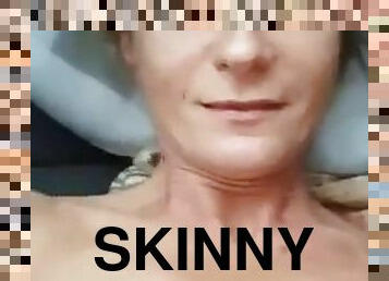 Skinny mature woman enjoys cumshot