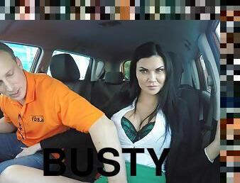 Examiner Wants It Fast And Furious - busty brunette Jasmine Jae in reality hardcore in car