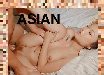 Yammy asian nymph enjoys thick pulsating cock
