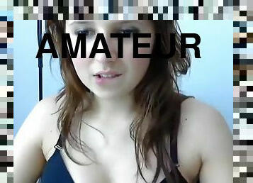 amatør, webkamera, brunette