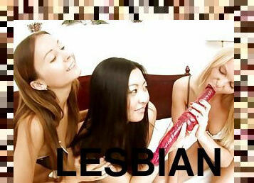 lesbienne, milf, jouet, baisers, chambre-a-coucher, gode