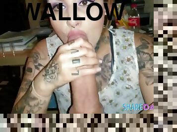 Tattooed Girl Sucks And Swallows - Amateur Porn