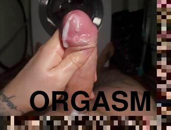 AMAZING MASTURBATION SEX NEAR THE WASHING MACHINE AND QUIET MOANS OF ORGASM