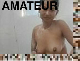 asyalı, banyo-yapma, kamu, amatör, genç, mastürbasyon, brezilya, bakış-açısı, dad-girl, duş