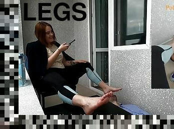 After training his mistress, the guy cleans her legs