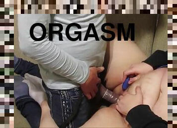 Painful orgasm 9 inch fat cock destroys white girls tight pussy